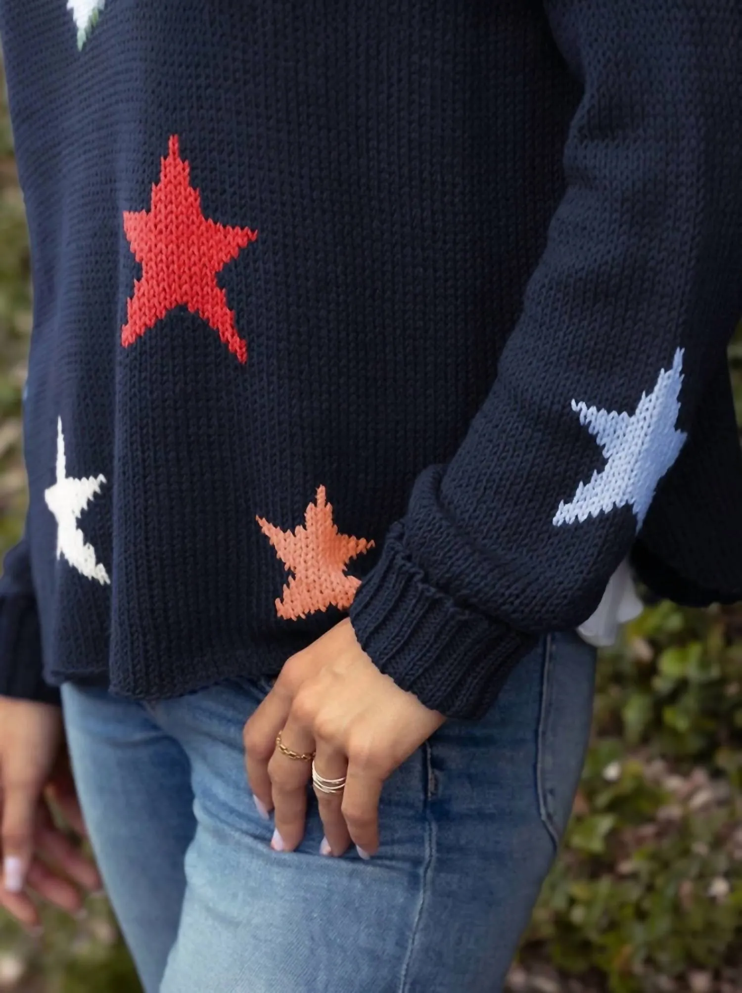 Bright Night Crew Sweater In Dark Indigo