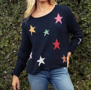 Bright Night Crew Sweater In Dark Indigo