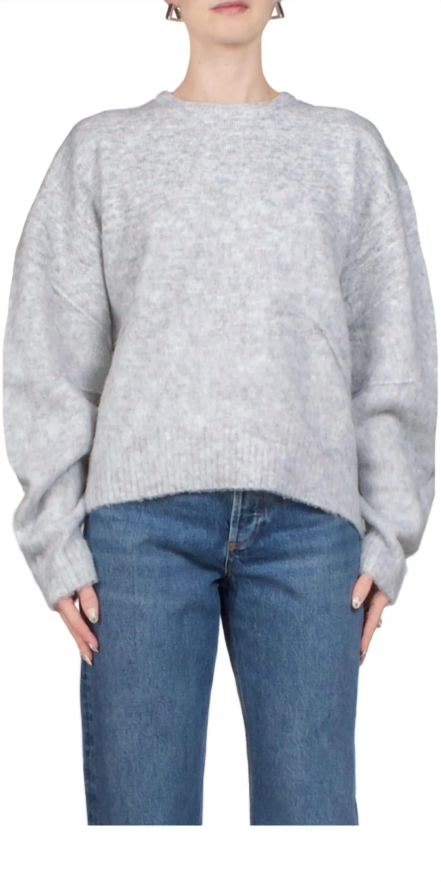 Brushed Apex Sweater In Grey