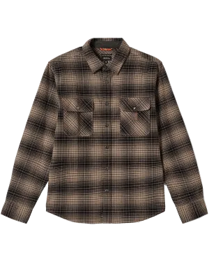Builders Bowery Flannel Overshirt in Black & Cinder Grey
