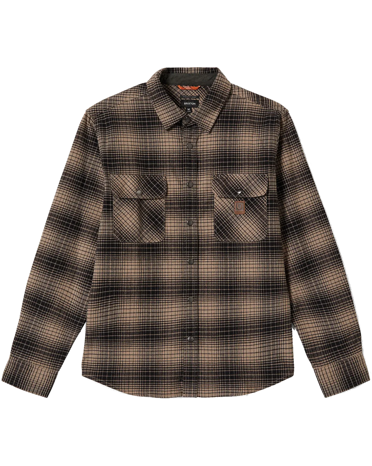 Builders Bowery Flannel Overshirt in Black & Cinder Grey