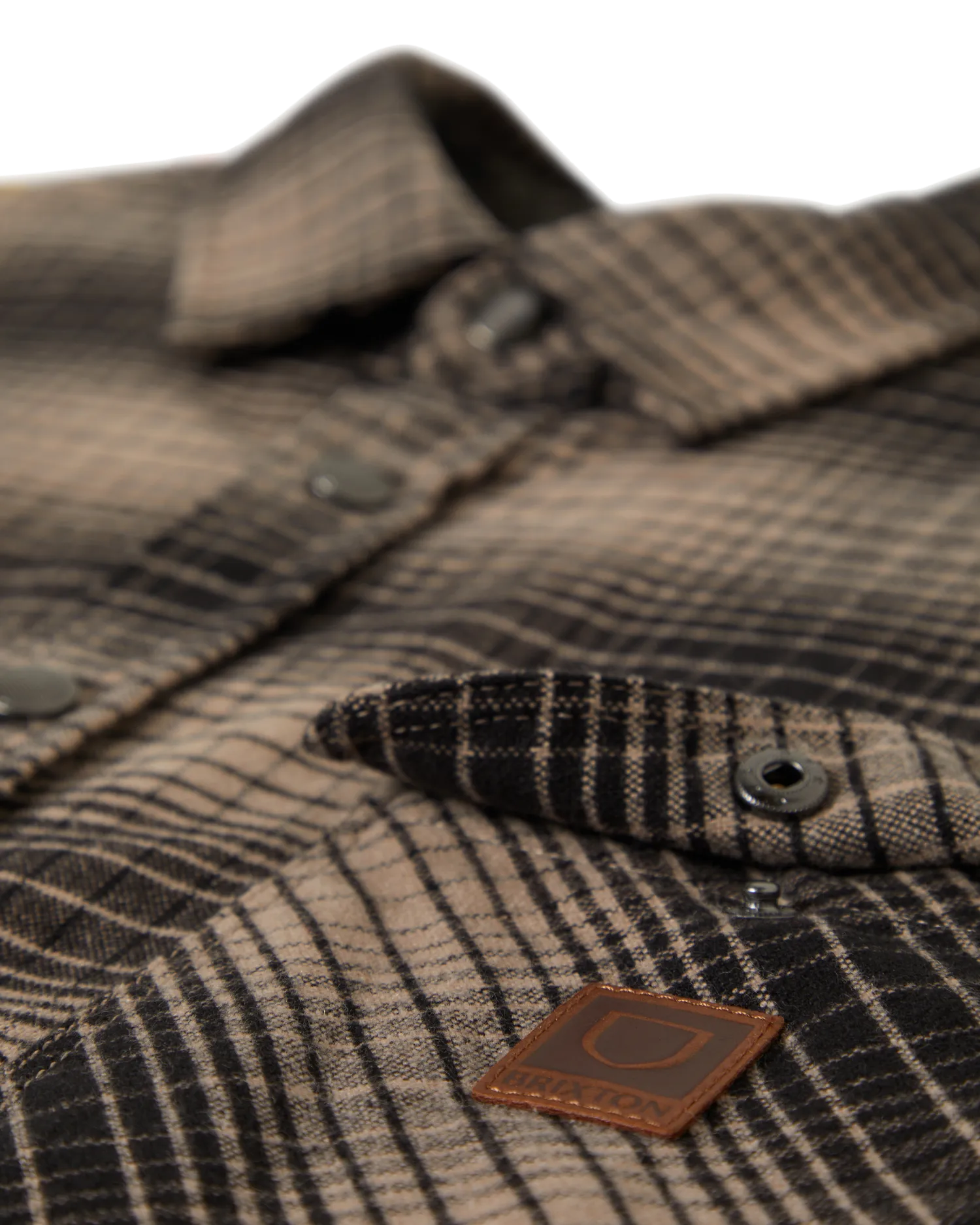 Builders Bowery Flannel Overshirt in Black & Cinder Grey