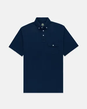 BUTTON DOWN COLLAR POLO SHIRT - BLUE