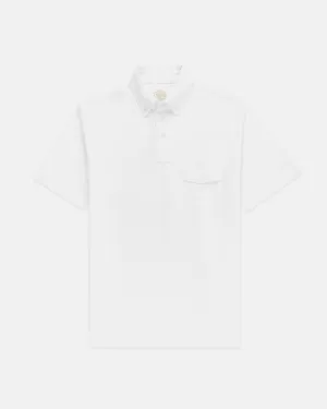 BUTTON DOWN COLLAR POLO SHIRT - WHITE