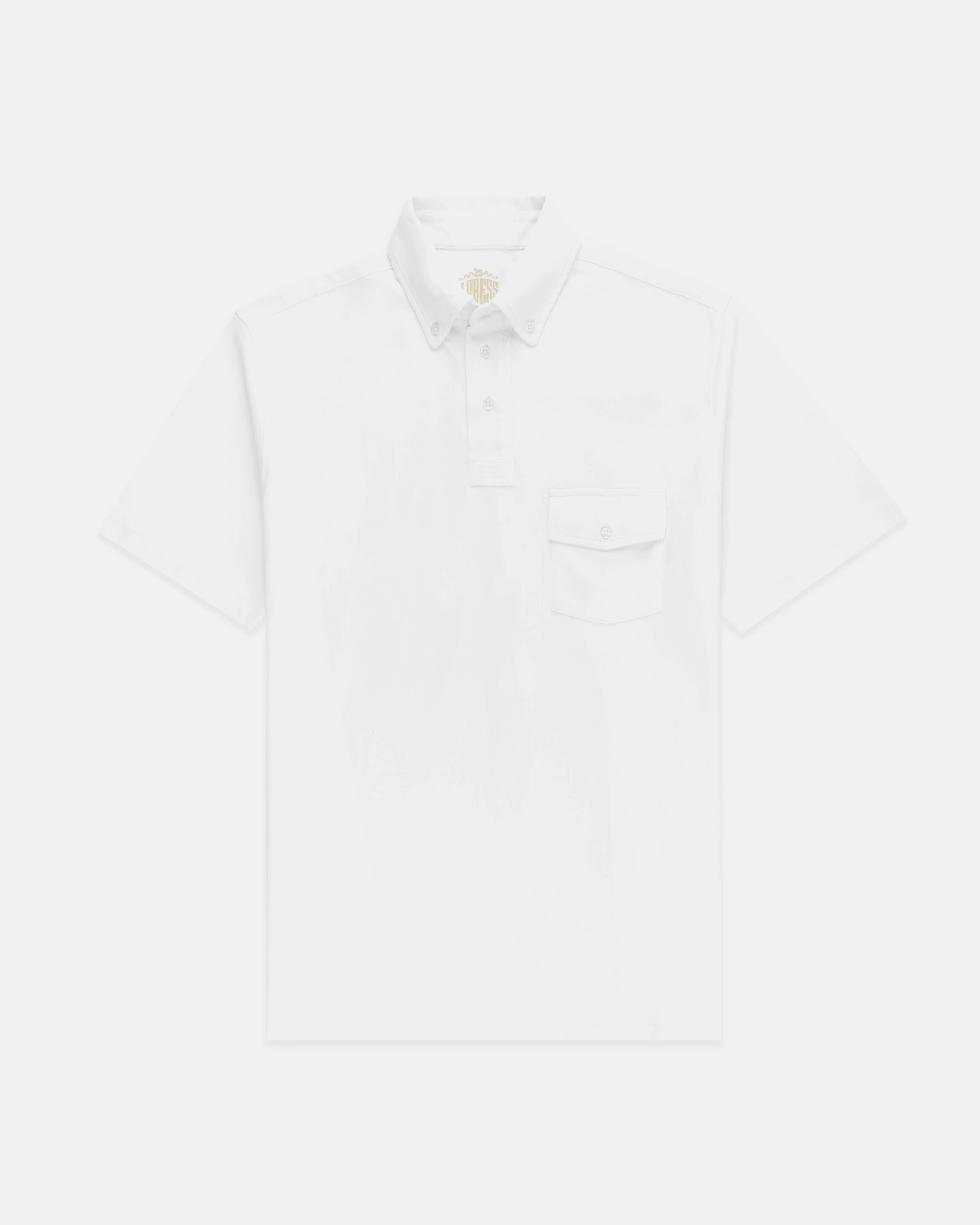 BUTTON DOWN COLLAR POLO SHIRT - WHITE