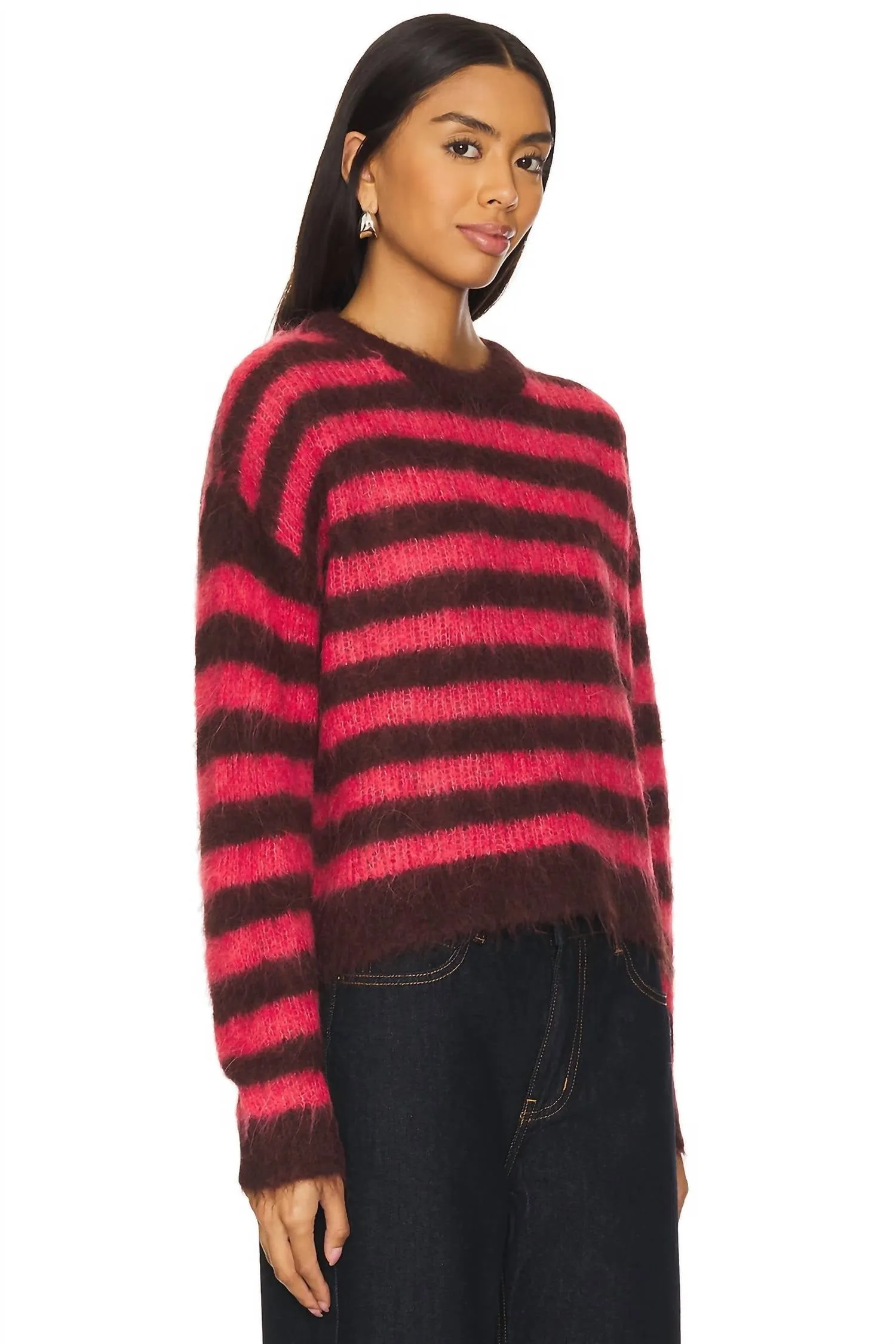 Bymi Pullover Sweater In Bordeaux Hortensia