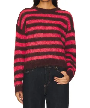 Bymi Pullover Sweater In Bordeaux Hortensia