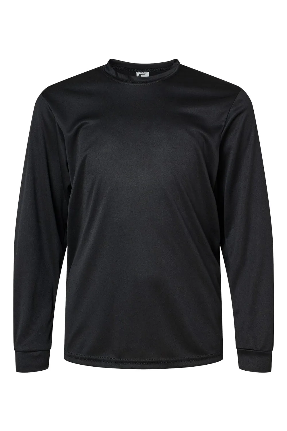 C2 Sport Youth Performance Moisture Wicking Long Sleeve Crewneck T-Shirt - Black
