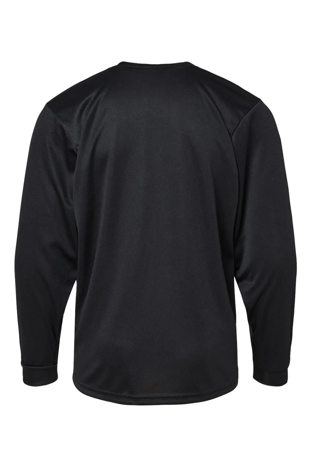 C2 Sport Youth Performance Moisture Wicking Long Sleeve Crewneck T-Shirt - Black