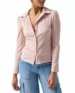 Candy Knit Shirt Top In Rose Smoke