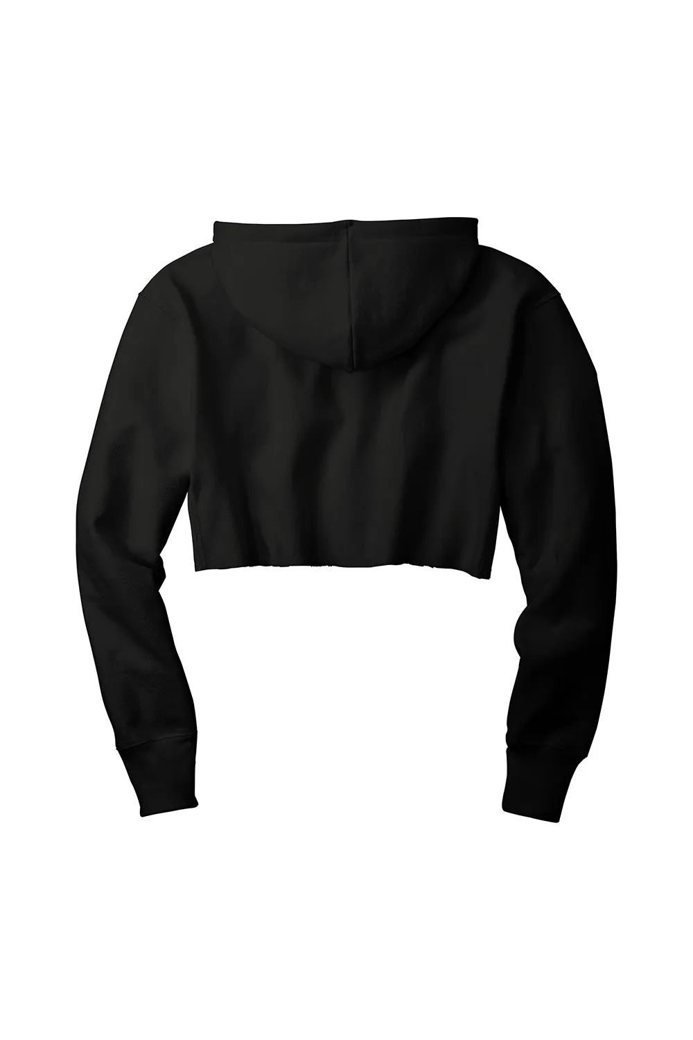 Champion Womens Reverse Weave Cropped Cut Off Hooded Sweatshirt Hoodie - Black