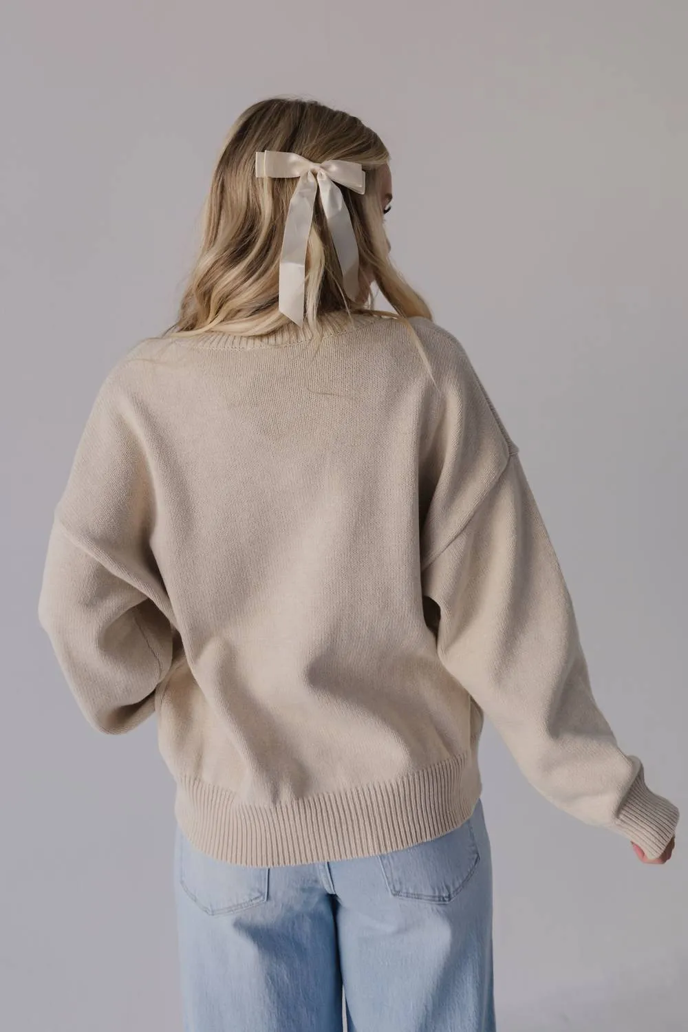 Cherry Bear Sweater In Cream