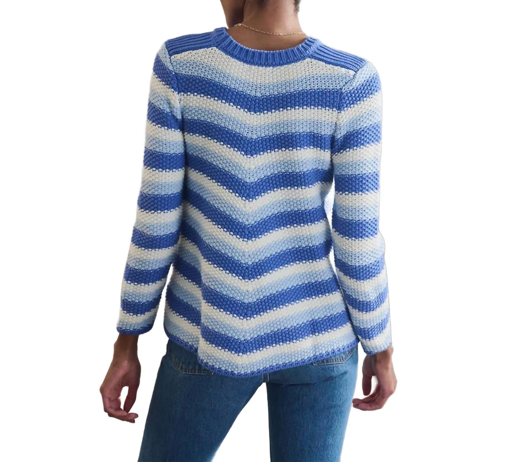 Chevron Swing Sweater In Blue