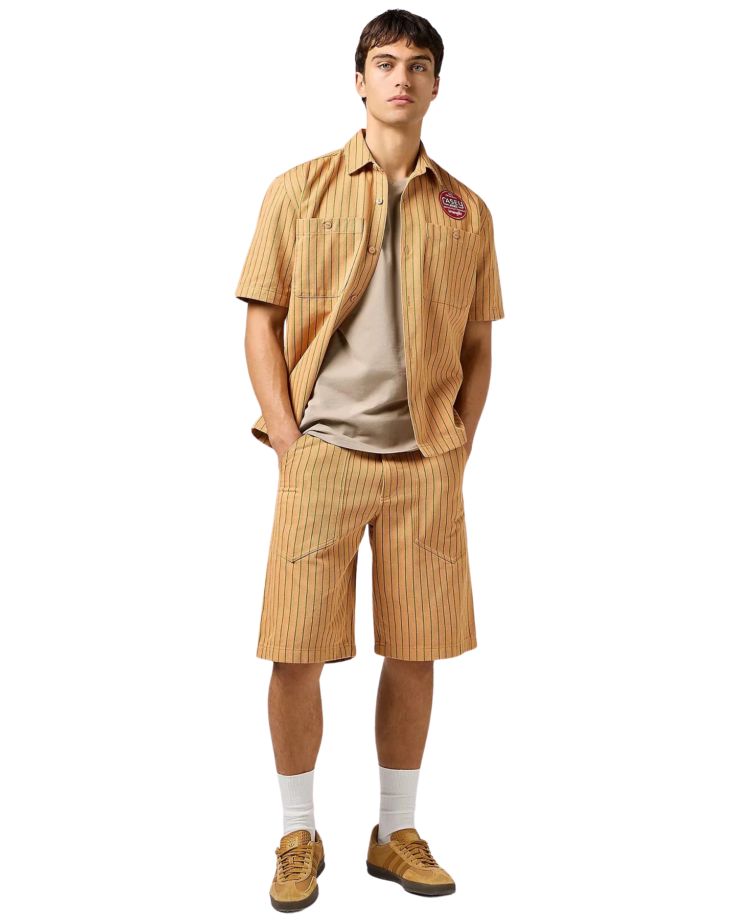 CJ Mechanic Shirt in Orange Stripe