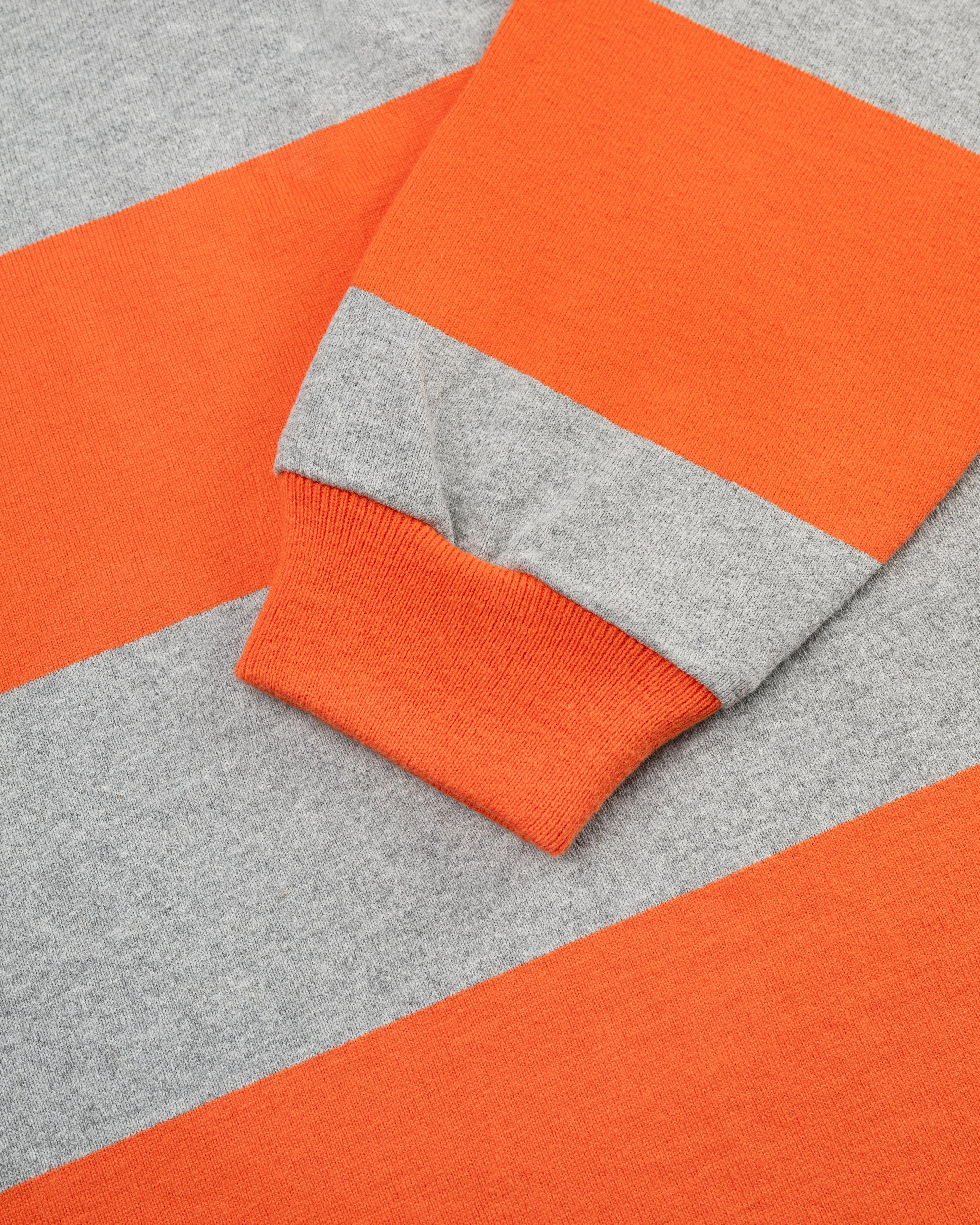 CLASSIC STRIPE RUGBY SHIRT - ORANGE/GREY