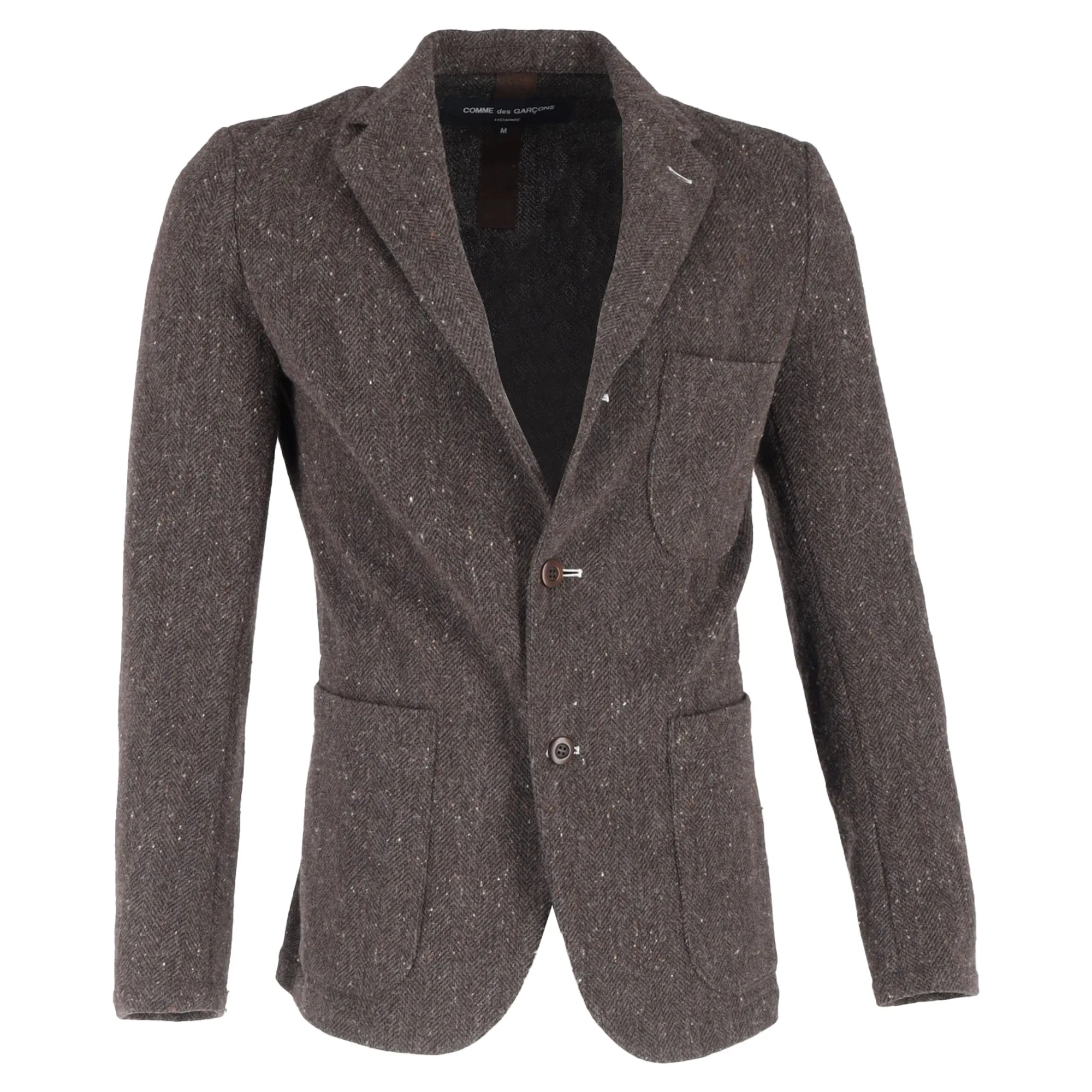 Comme Des Garcons Single-Breasted Blazer in Brown Wool