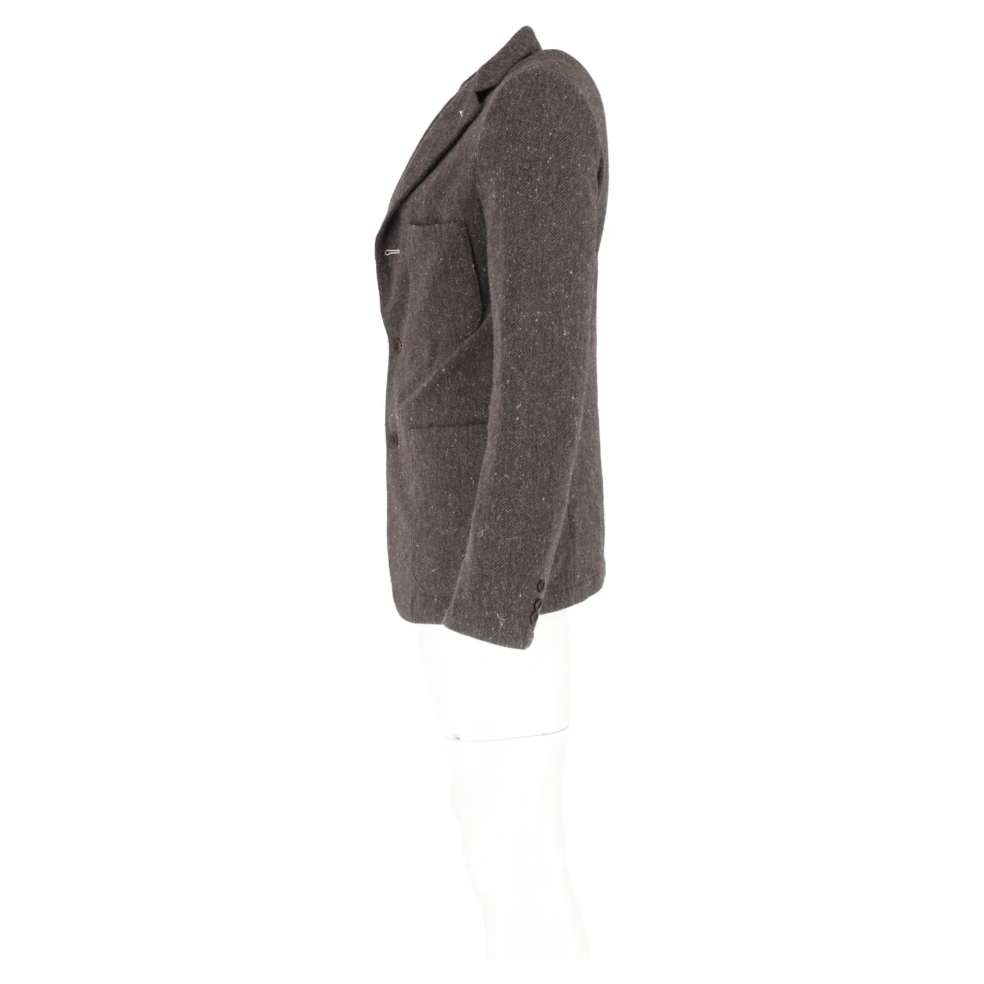 Comme Des Garcons Single-Breasted Blazer in Brown Wool