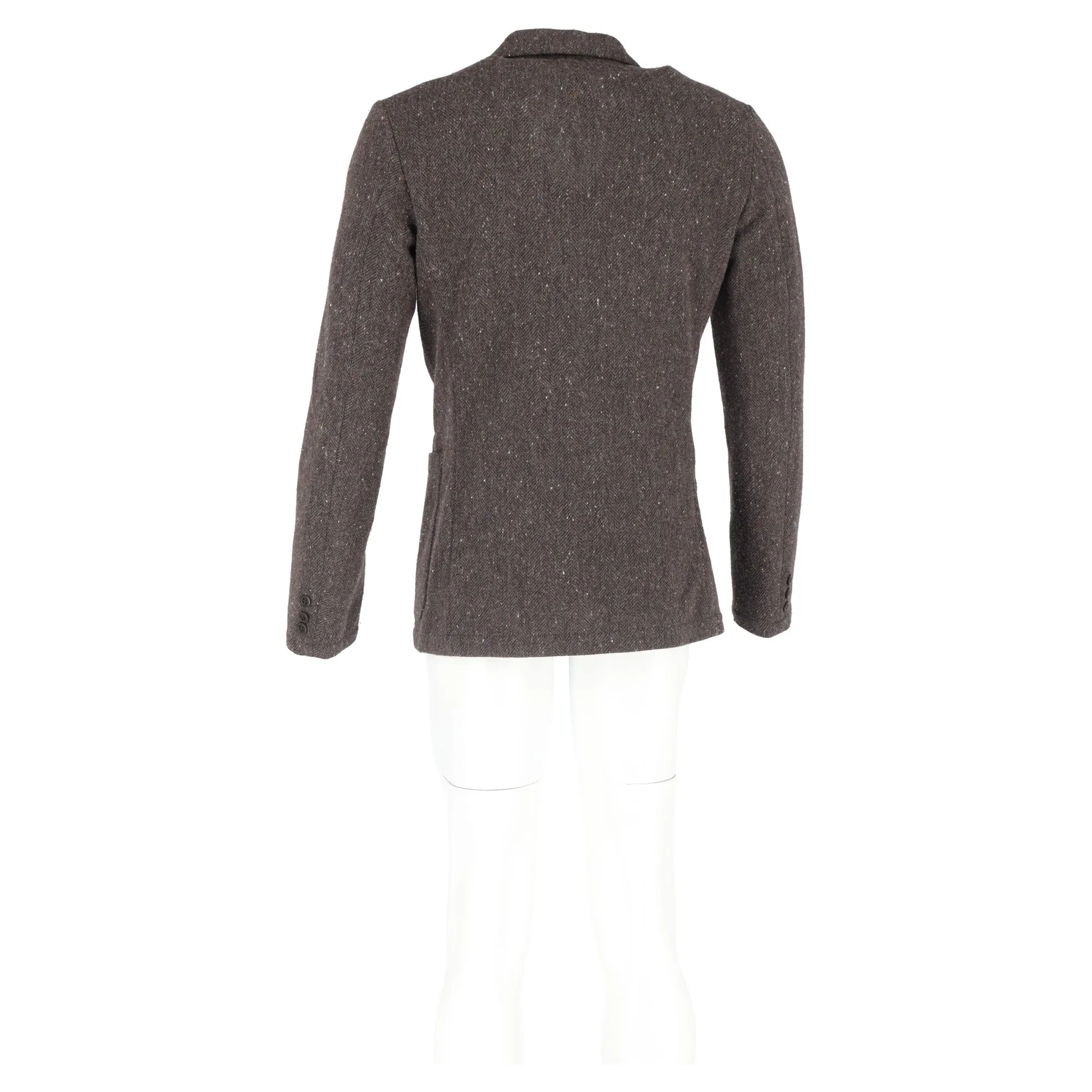 Comme Des Garcons Single-Breasted Blazer in Brown Wool