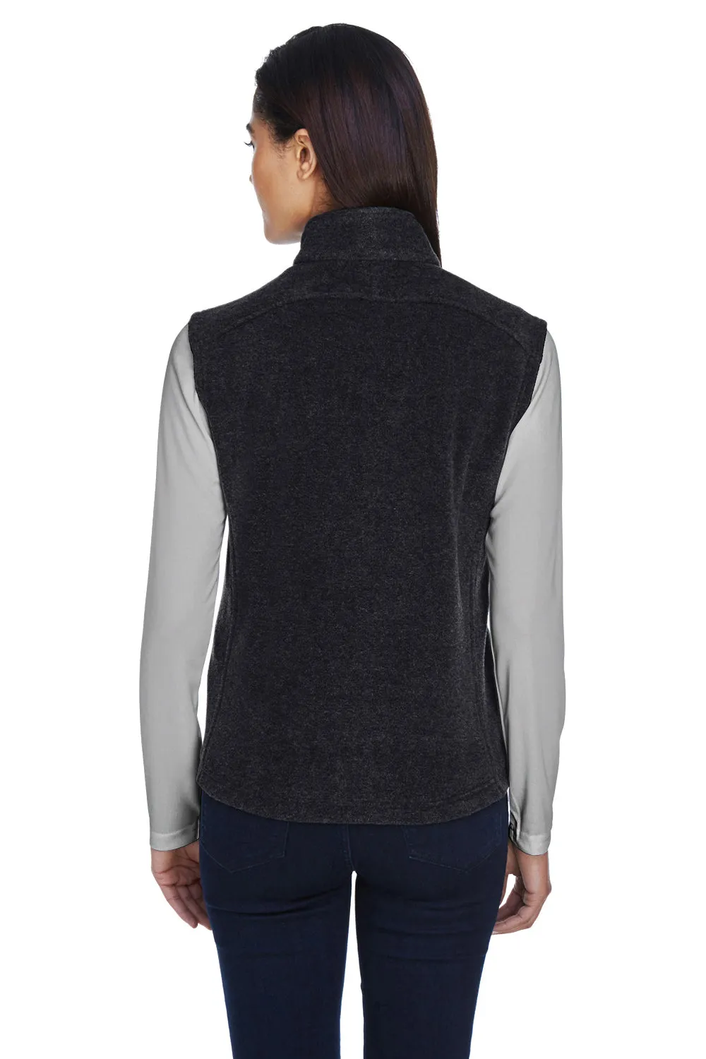 Core 365 Womens Journey Pill Resistant Fleece Full Zip Vest - Heather Charcoal Grey