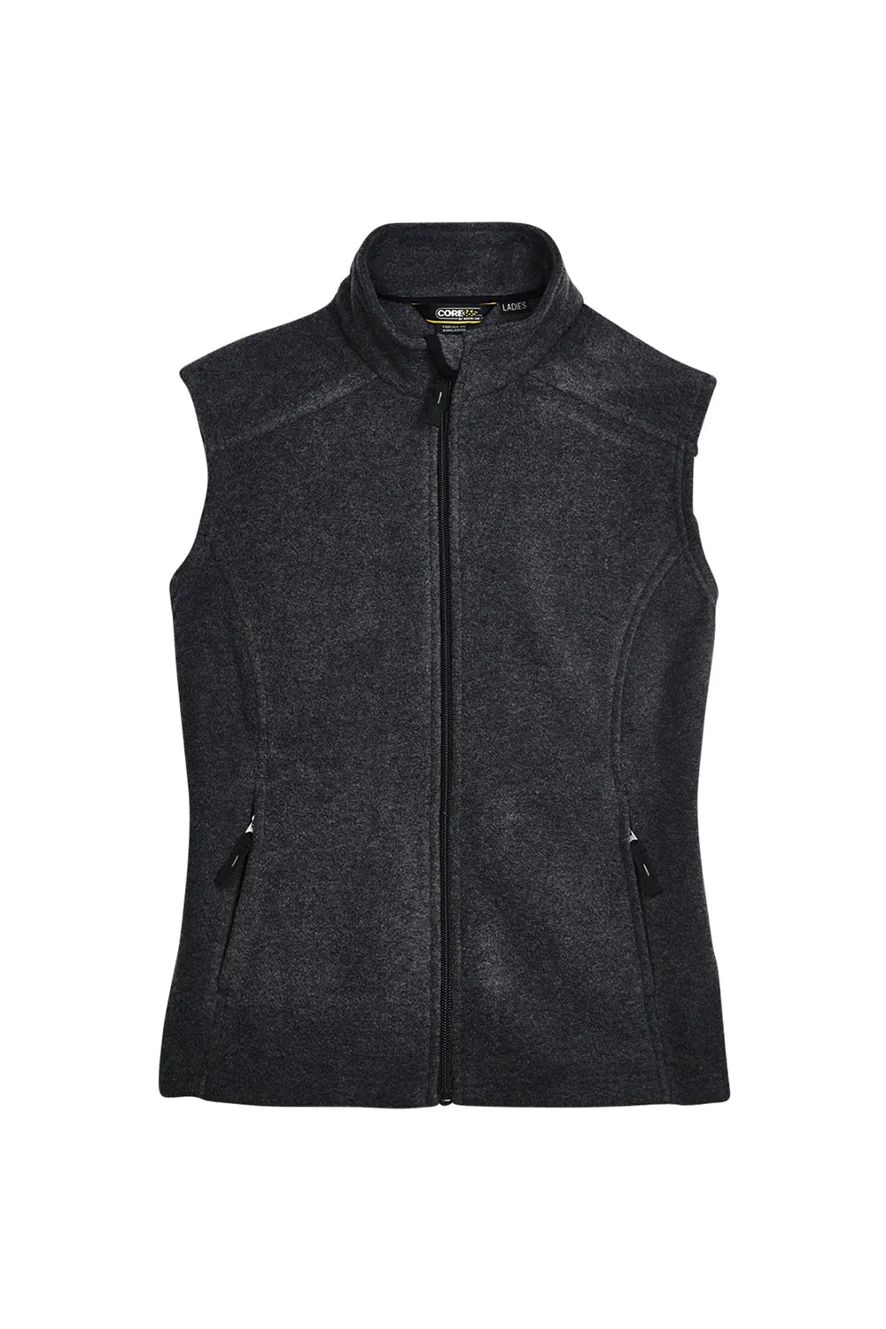 Core 365 Womens Journey Pill Resistant Fleece Full Zip Vest - Heather Charcoal Grey