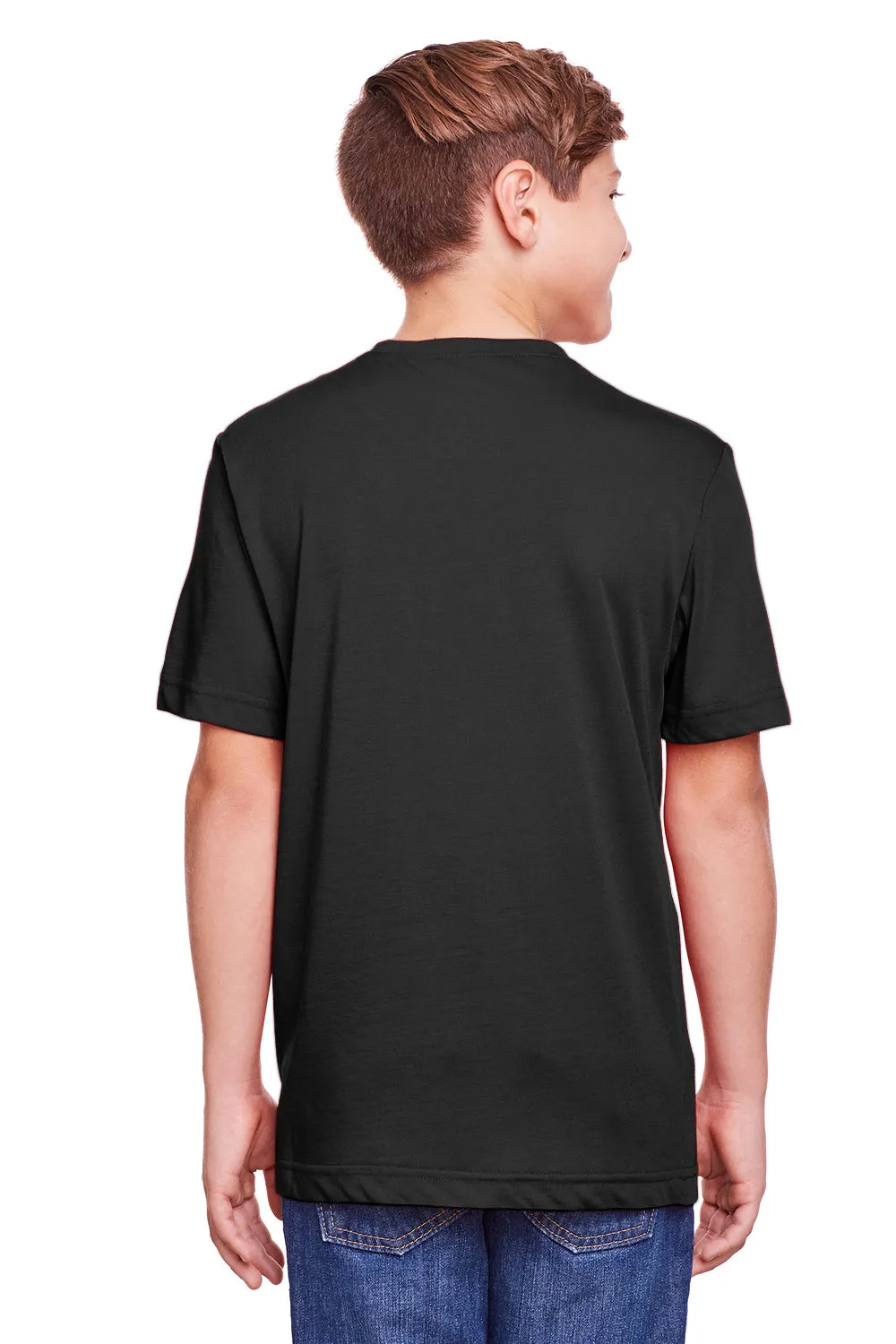 Core 365 Youth Fusion ChromaSoft Performance Moisture Wicking Short Sleeve Crewneck T-Shirt - Black