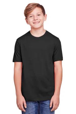 Core 365 Youth Fusion ChromaSoft Performance Moisture Wicking Short Sleeve Crewneck T-Shirt - Black