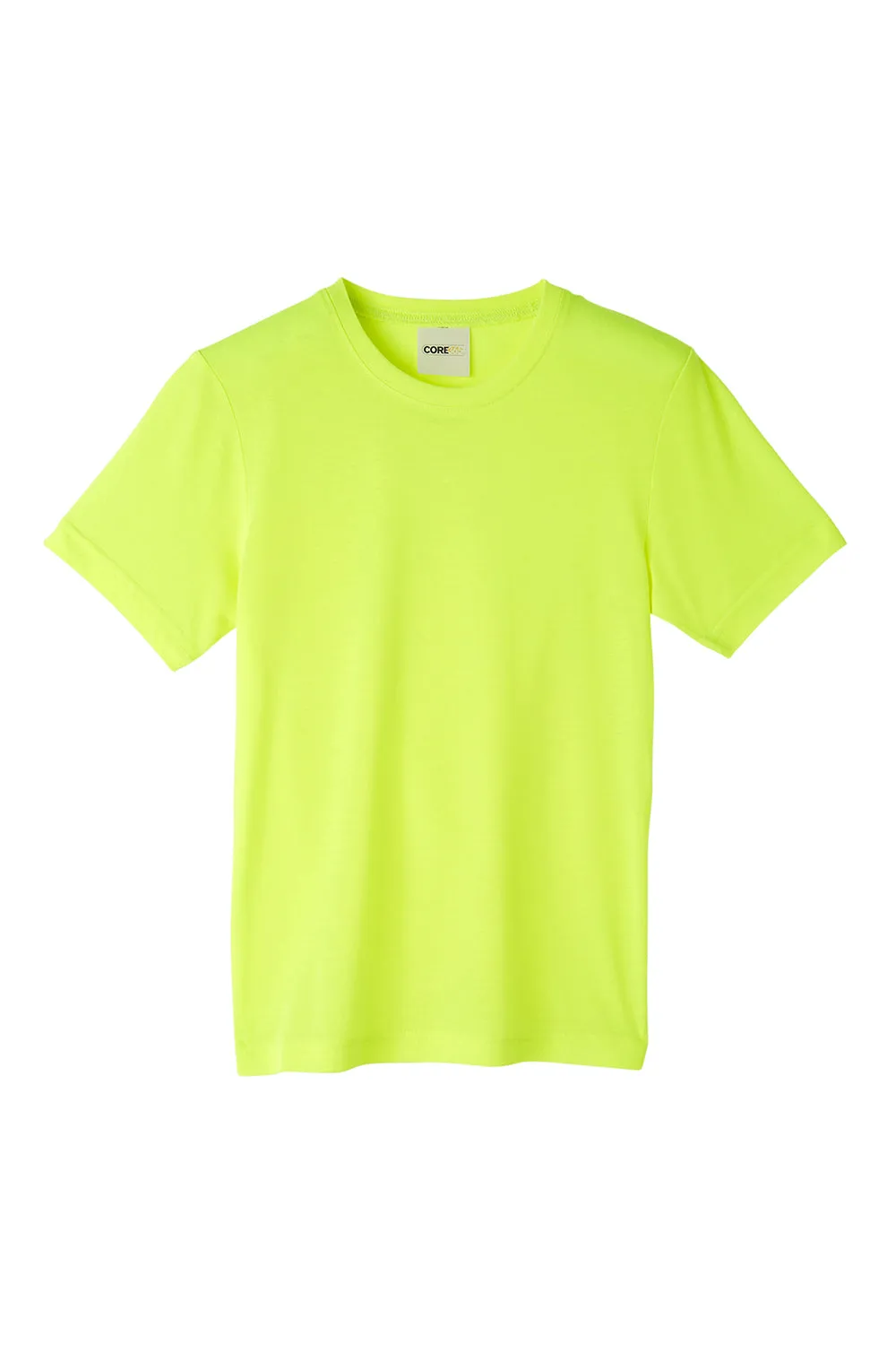 Core 365 Youth Fusion ChromaSoft Performance Moisture Wicking Short Sleeve Crewneck T-Shirt - Safety Yellow