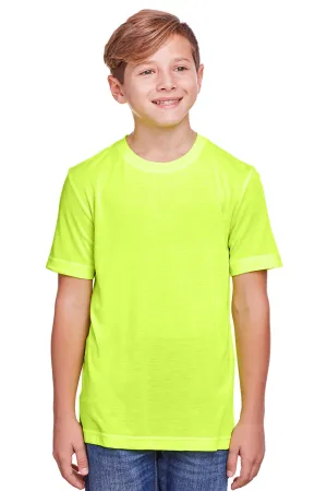 Core 365 Youth Fusion ChromaSoft Performance Moisture Wicking Short Sleeve Crewneck T-Shirt - Safety Yellow