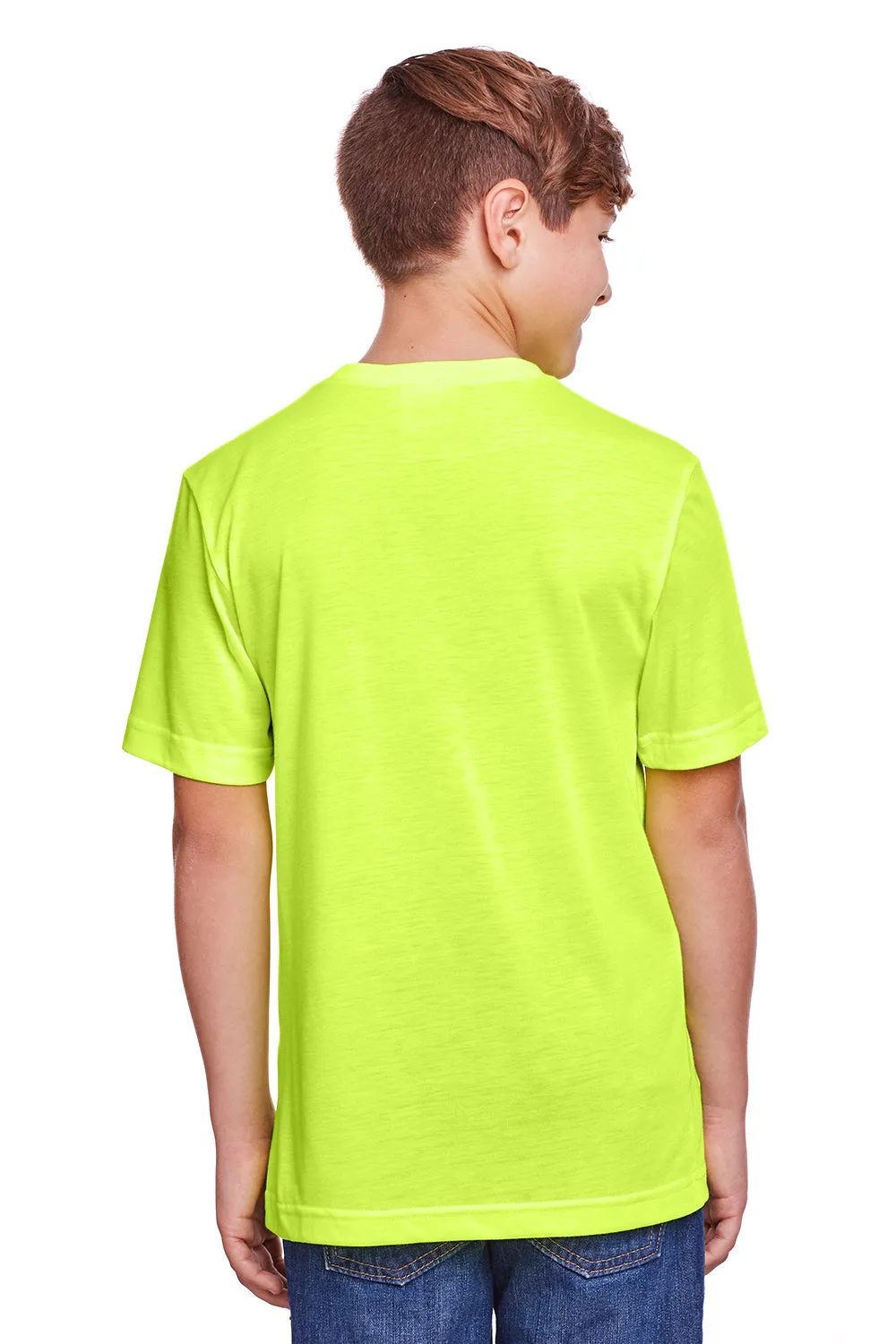 Core 365 Youth Fusion ChromaSoft Performance Moisture Wicking Short Sleeve Crewneck T-Shirt - Safety Yellow