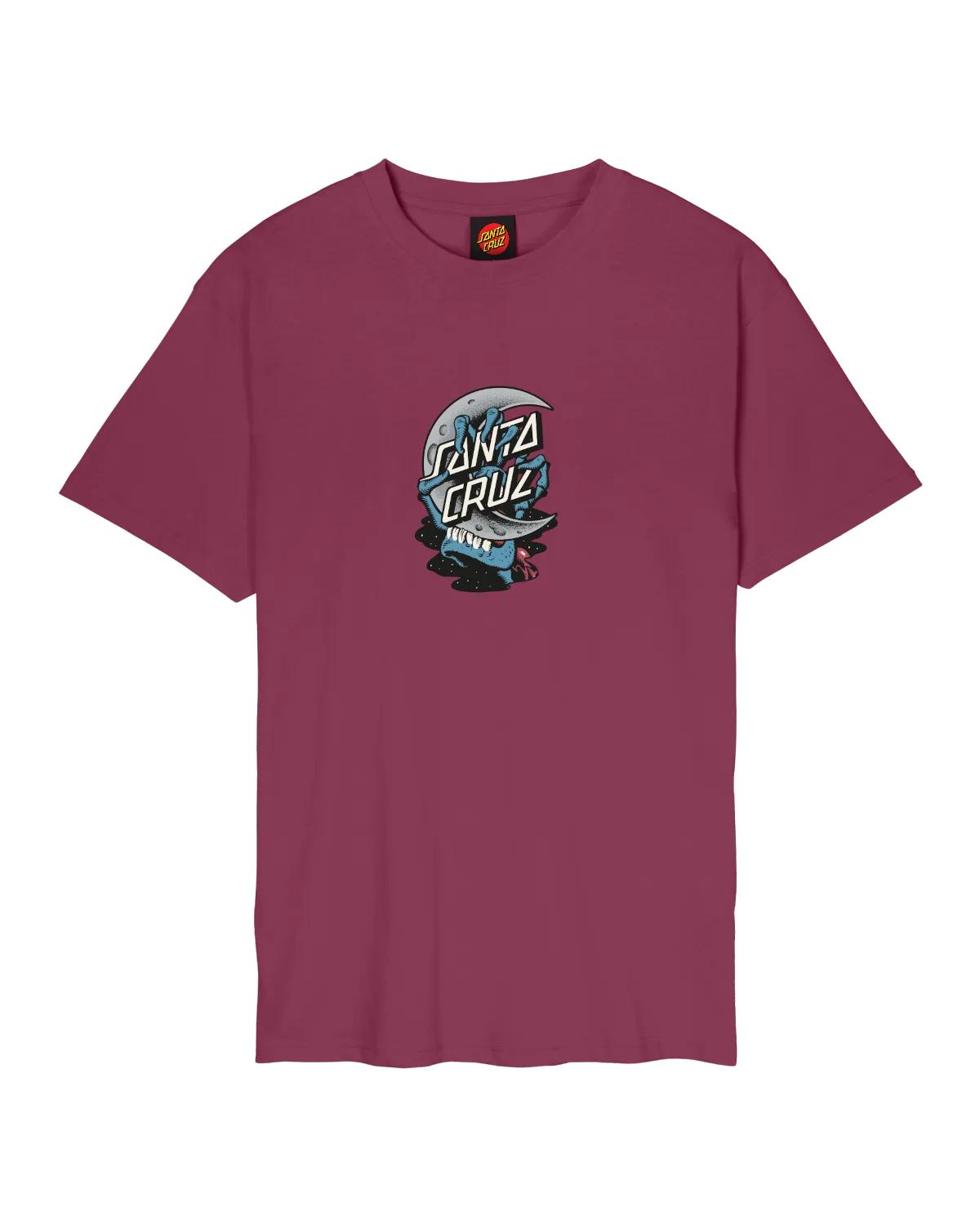 Crescent Bone Hand T-Shirt in Burgundy