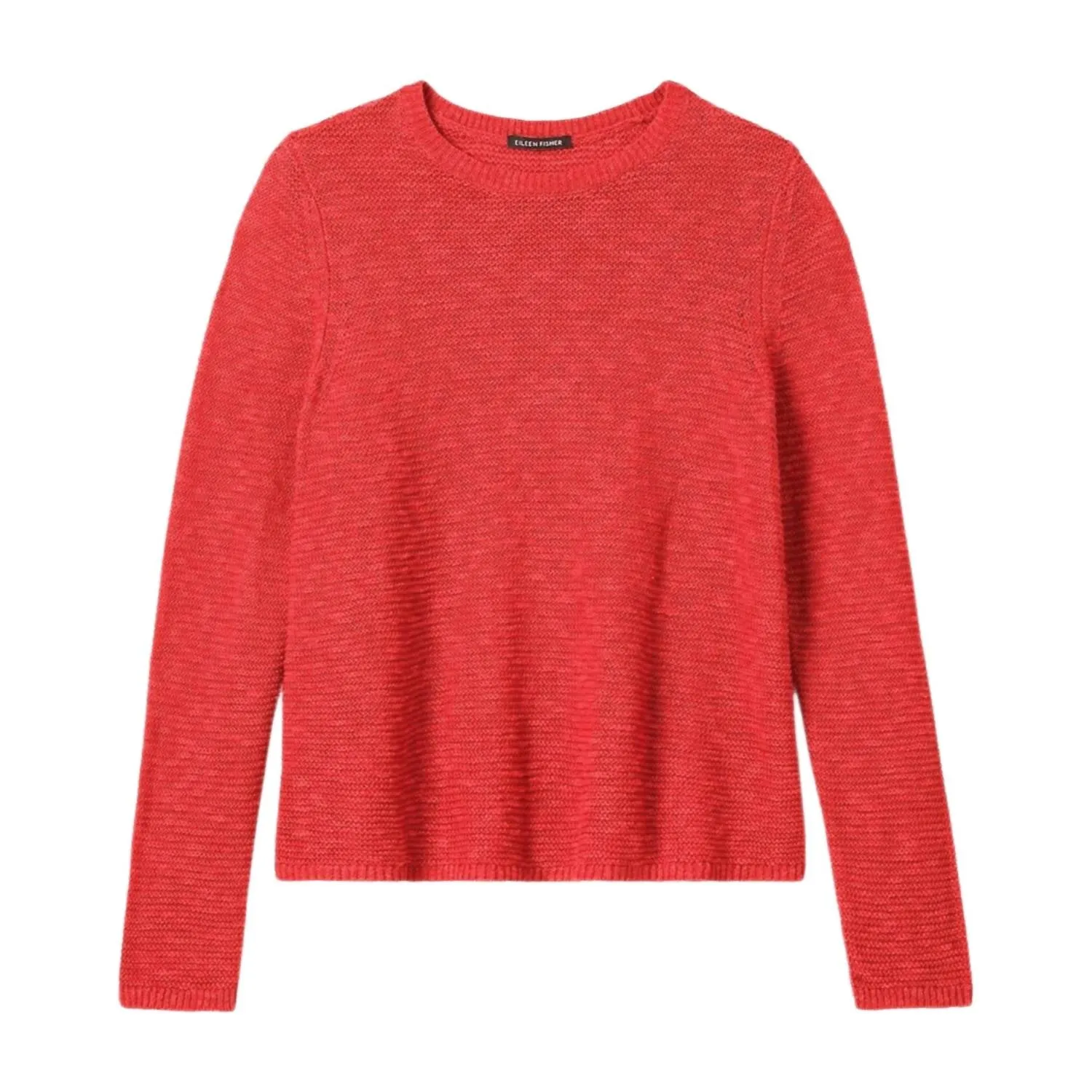 Crew Neck Cotton Sweater In Flame
