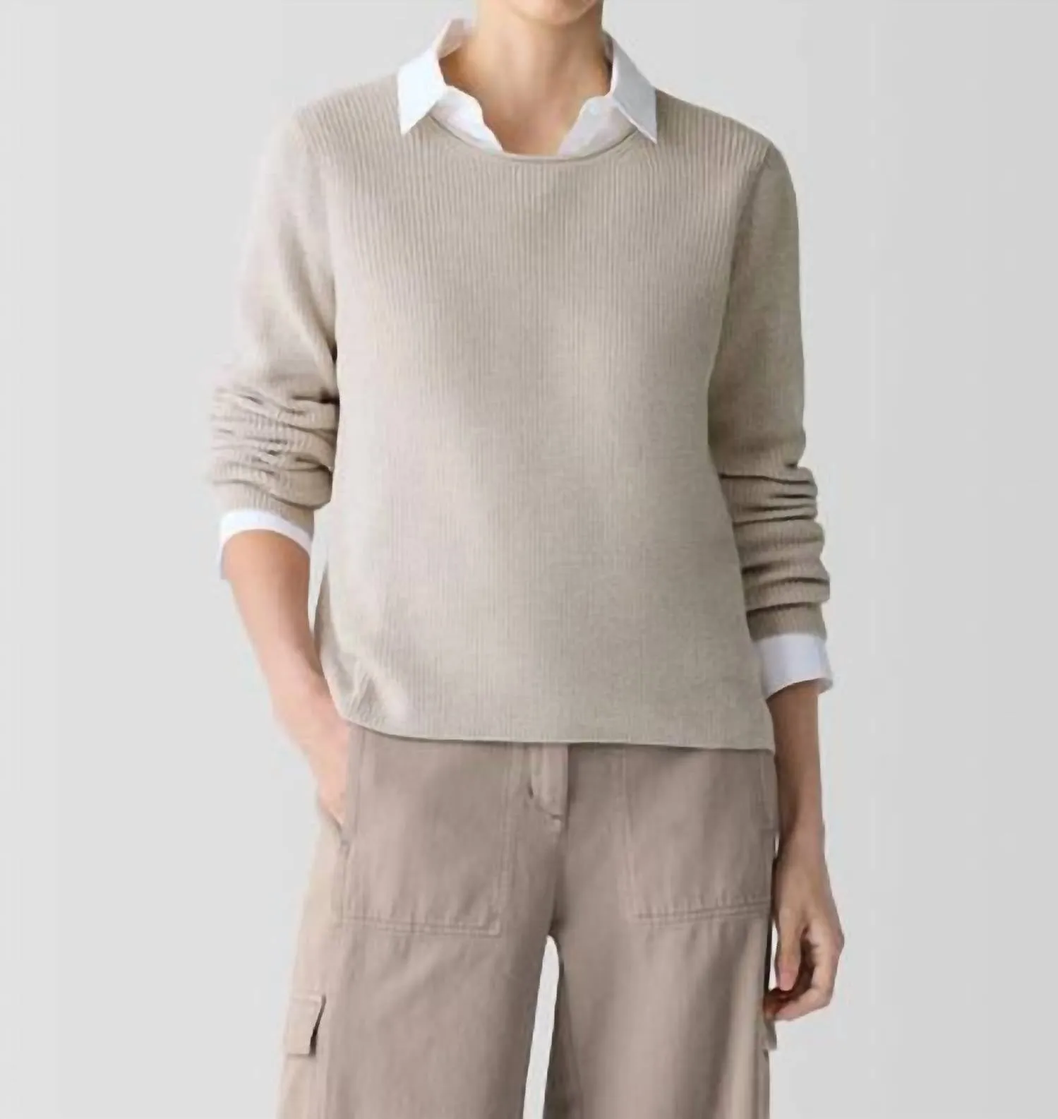 Crew Neck Sweater In Dove