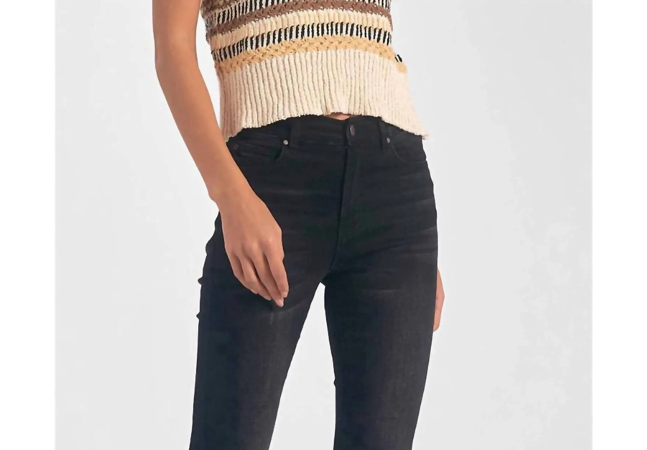 Crewneck Cap Sleeve Sweater In Multi