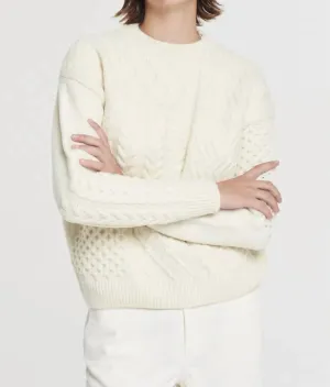 Crewneck With Patchwork Pattern In Butter