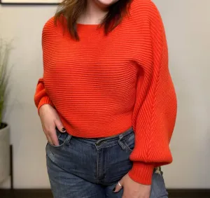 Cropped Sweater In Orange