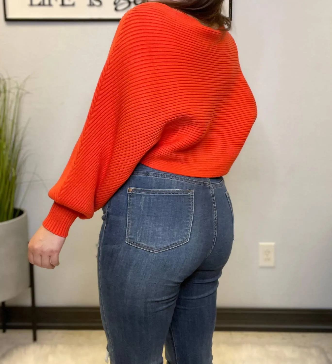 Cropped Sweater In Orange
