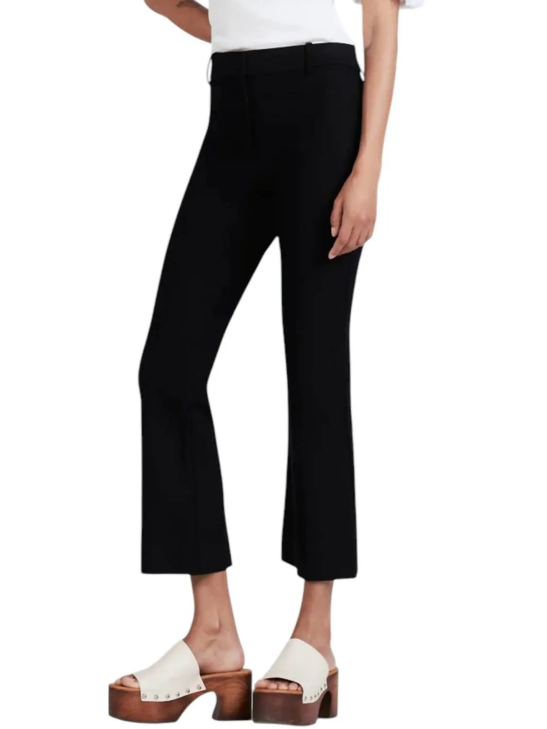 Crosby Crop Flare Trouser In Black