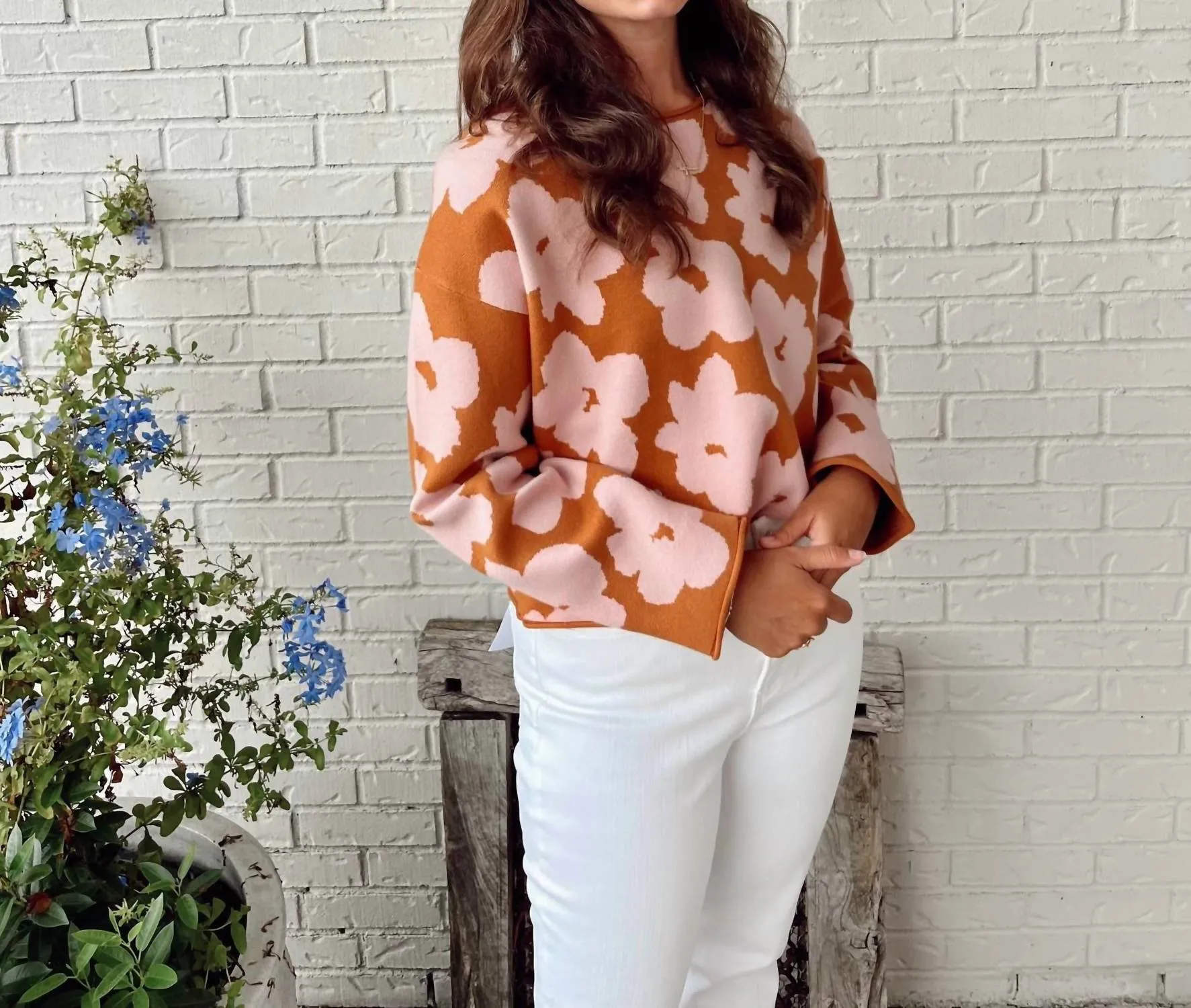 Darling Sweater In Camel/blush