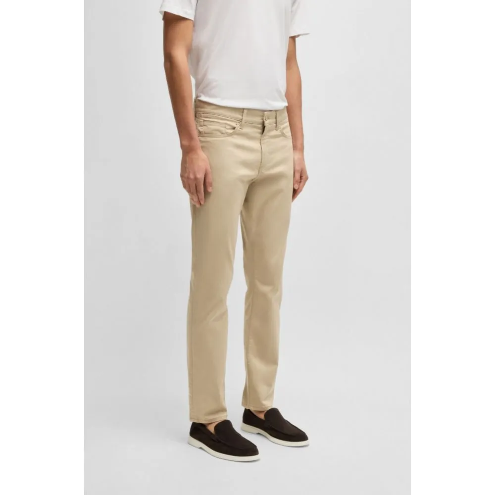 Delaware slim-fit trousers in stretch satin