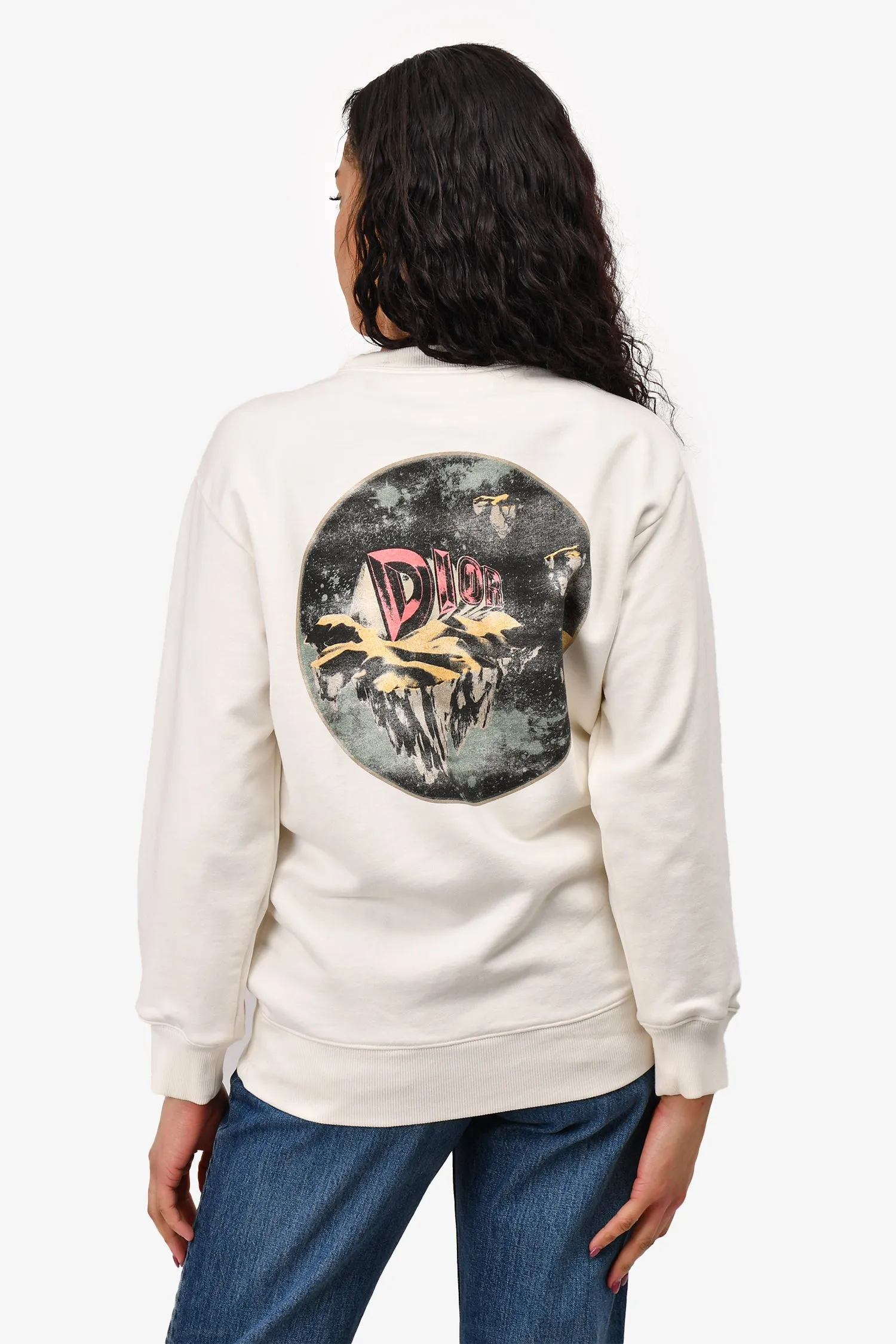 Dior Homme Cream Astero Dior Printed Sweatshirt Size XS Mens