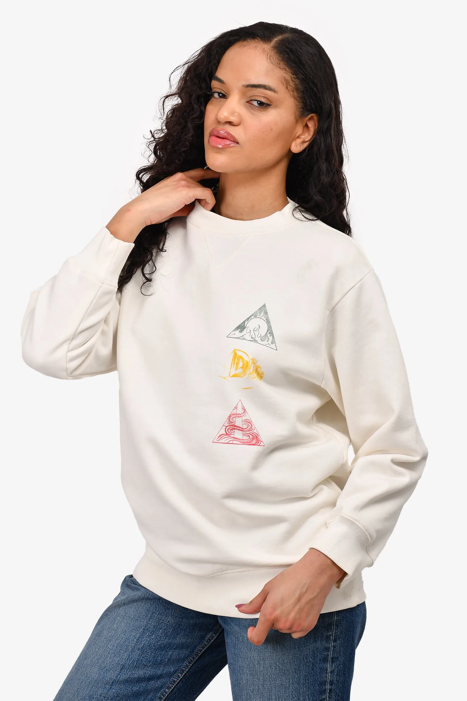 Dior Homme Cream Astero Dior Printed Sweatshirt Size XS Mens