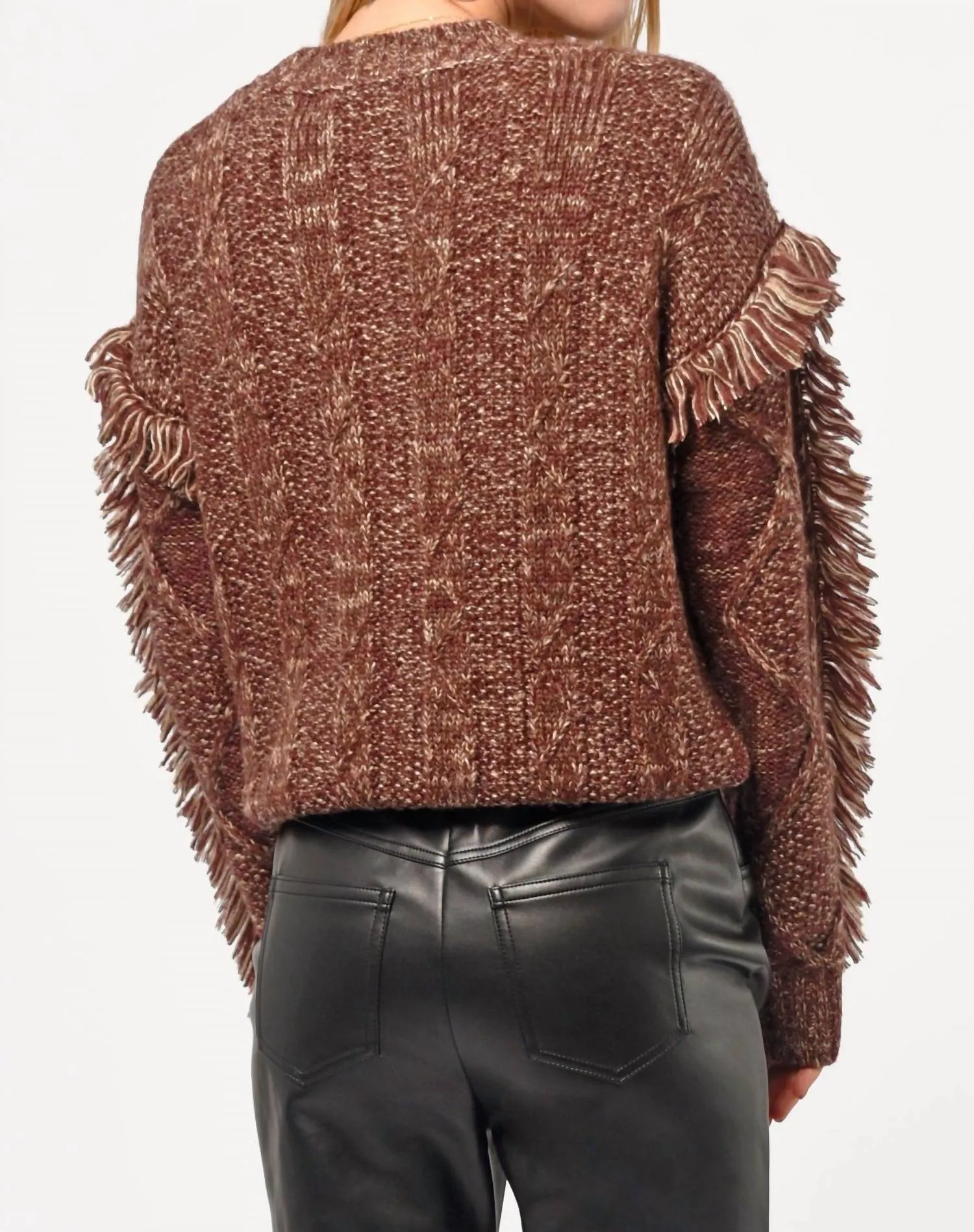 Doga Fringed Marled Sweater In Coffee