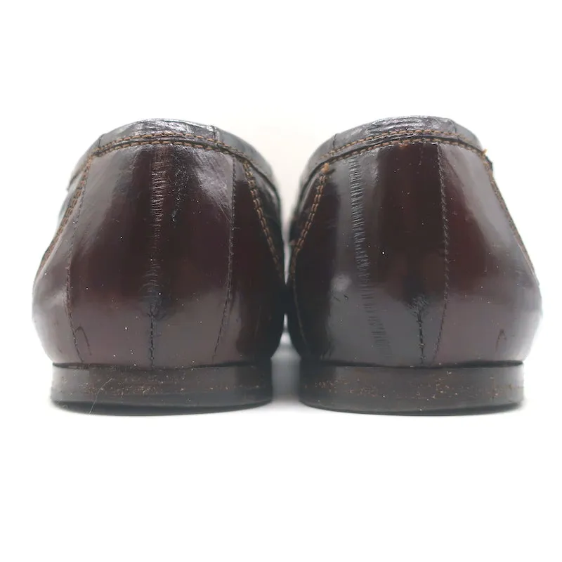 Dolce & Gabbana Eel Skin & Leopard Pony Hair Loafers Dark Brown Size 39.5