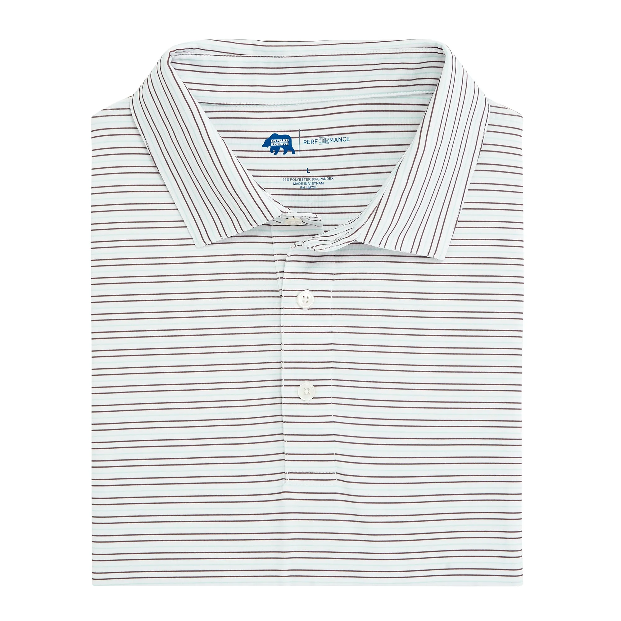Driver Stripe Performance Polo - Delicate Blue