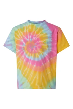 Dyenomite Youth Spiral Tie Dyed Short Sleeve Crewneck T-Shirt - Aerial Spiral