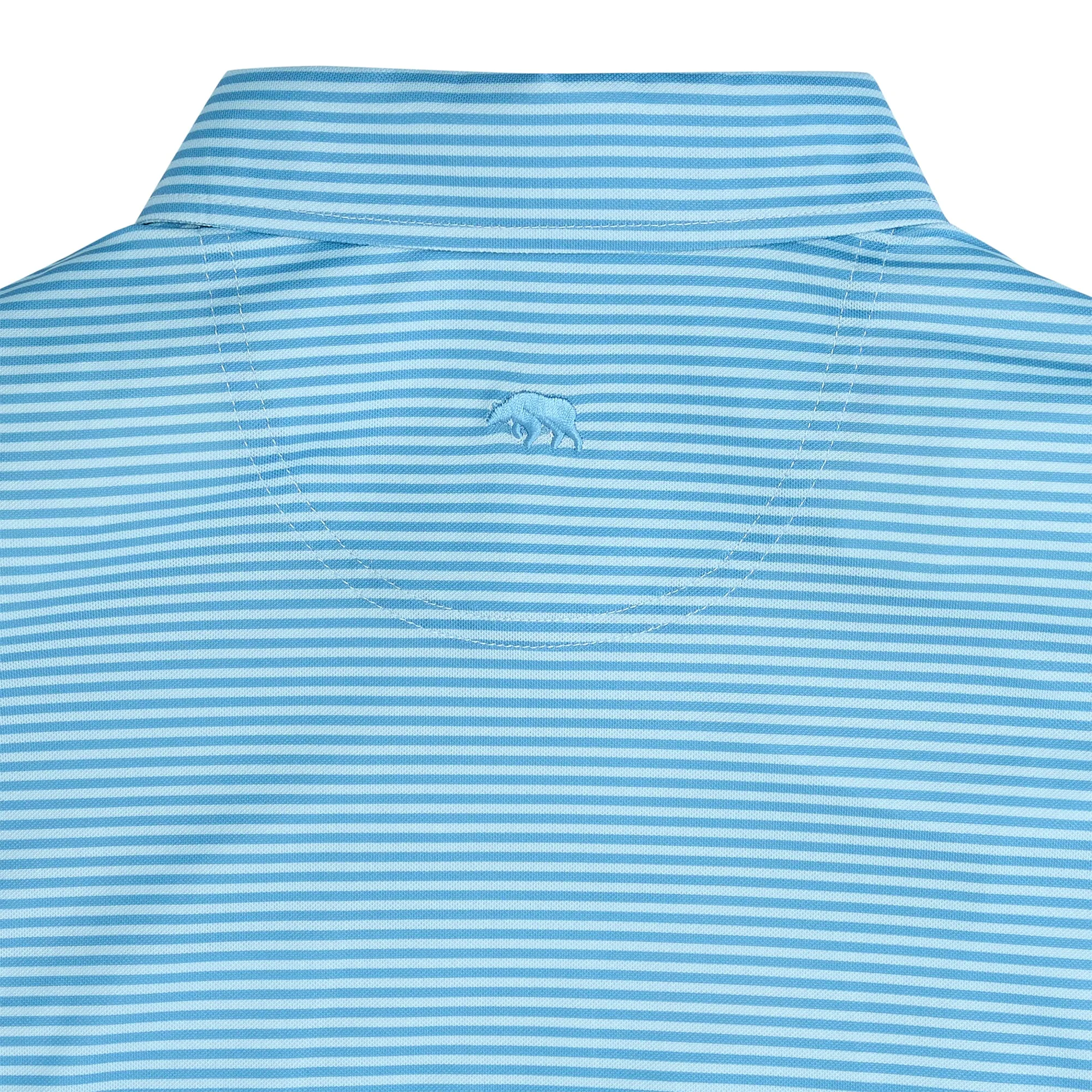 Echo Stripe Performance Pique Polo - Riviera