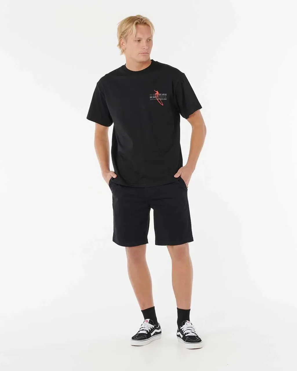 Eddie Would Go Retro T-Shirt in Black