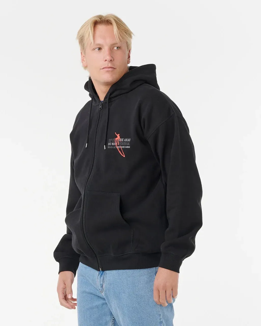 Eddie Would Go Zip Hoodie in Black