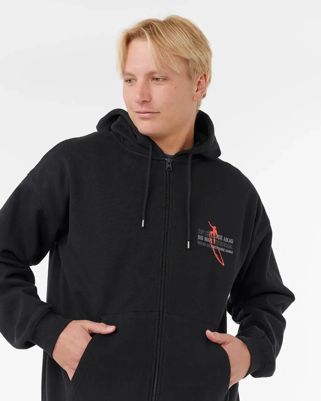 Eddie Would Go Zip Hoodie in Black
