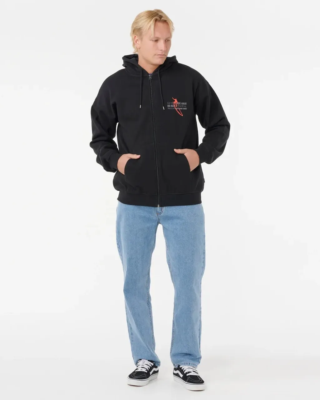 Eddie Would Go Zip Hoodie in Black